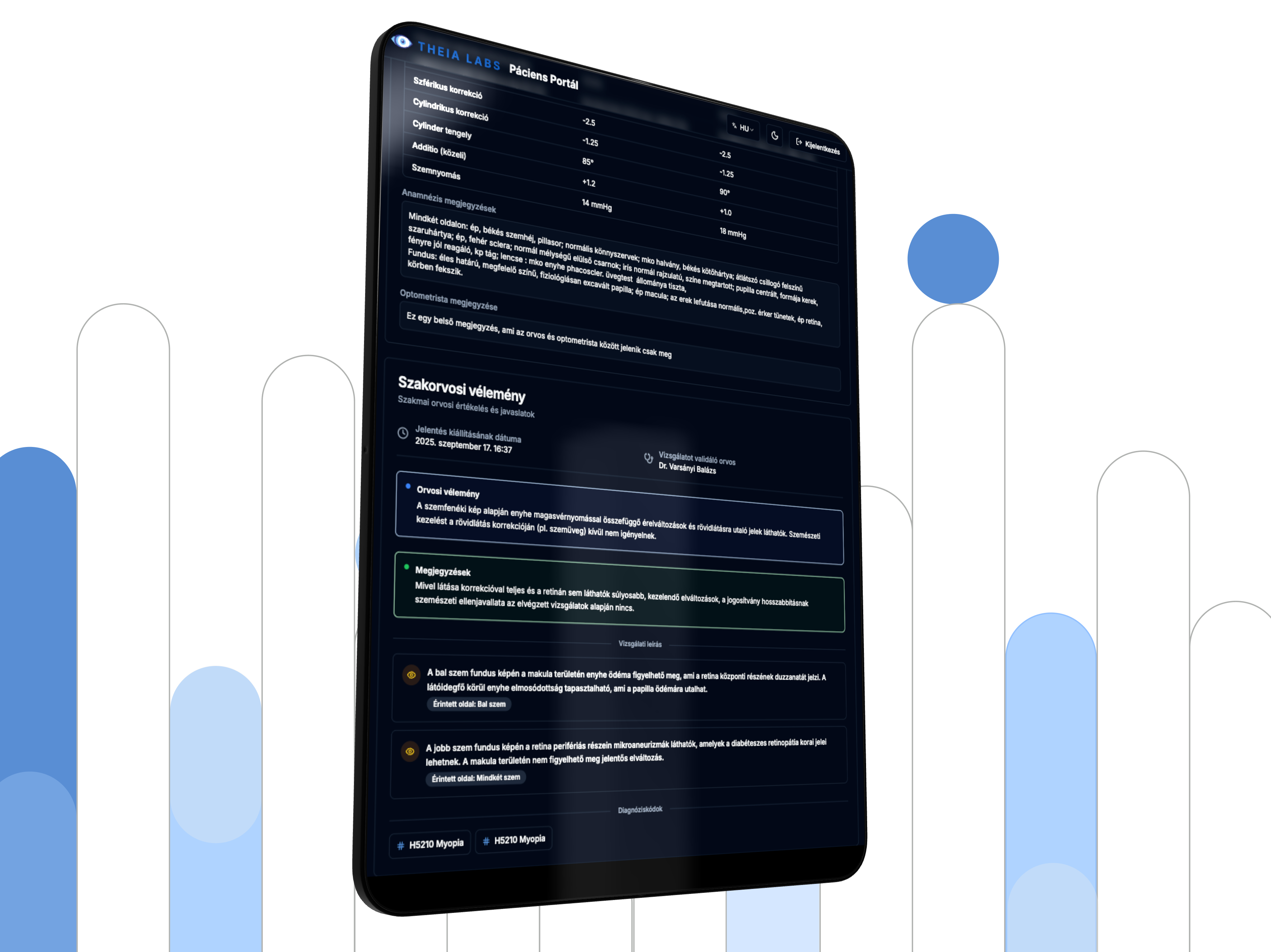 Páciensportál felület